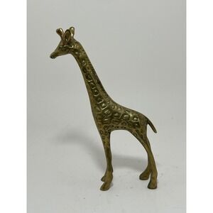 Vintage Brass Giraffe Figurine Textured Metal‎ Animal Statue Mid Century Decor